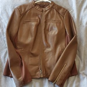 Brown Feux Leather Jacket